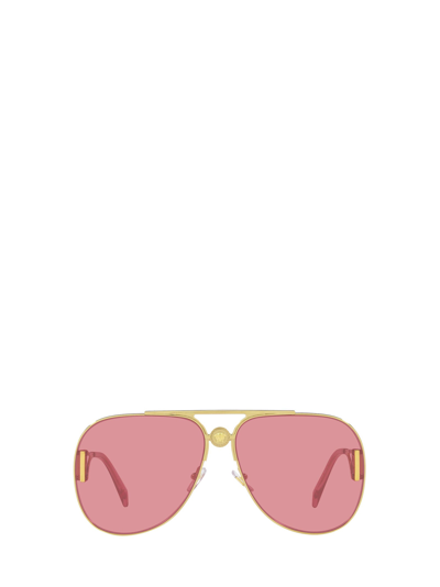 Versace Eyewear Aviator Frame Sunglasses In Gold