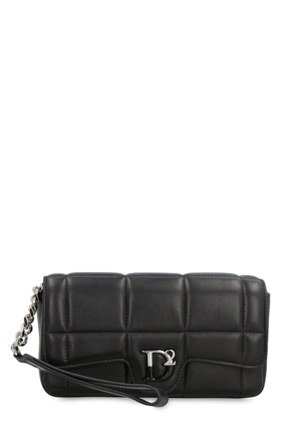 Dsquared2 D2 Statement Leather Clutch In Black