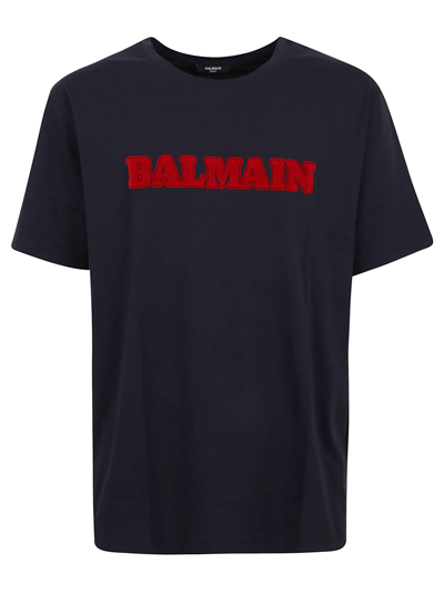 Balmain Retro Flock T-shirt-straight Fit In Multicolor