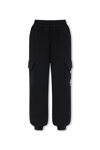 Moschino Teddy Bear Organic Cotton Track Pants In Nero