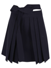 Kenzo Pleated Mini Skirt In Bleu Nuit
