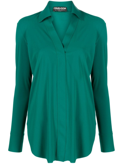 La Petit Robe Di Chiara Boni Atena Slim Shirt In Jade