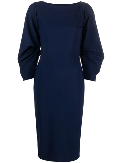 La Petit Robe Di Chiara Boni Carlyn Balloon Sleeves Dress In Night Blue