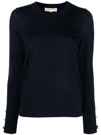 Michael Michael Kors Button-fastening Cuff Knit Jumper In Blue