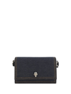 Alexander Mcqueen Skull Shoulder Bag In Denim/black