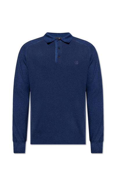 Etro Wool Sweater In Blu