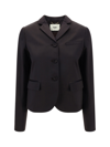 Fendi Tailored Cotton Blazer Jacket In Ebano