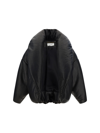 Saint Laurent Casual Leather Bomber Jacket In Noir