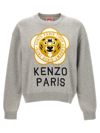 Kenzo Tiger Academy Wool And Cotton Sweater In Gray