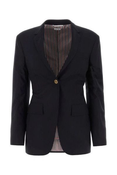 Thom Browne Woman Midnight Blue Wool Blazer