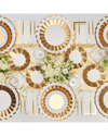 SOPHISTIPLATE SOPHISTIPLATE GOLD & WHITE 112PC TABLE SETTING: SERVICE FOR 16