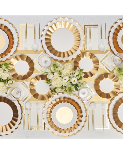 Sophistiplate Gold & White 112pc Table Setting: Service For 16
