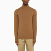 Drumohr Camel-coloured Turtleneck Sweater In Wool In Beige