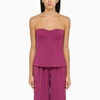 Federica Tosi Peony Wool Blend Top With Fitted Bodice In Pink
