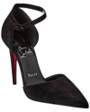 Christian Louboutin Astrida Bride Red Sole Suede Pumps In Black