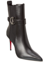 Christian Louboutin So Cl Chelsea 85 Black Leather Ankle Boots In Black