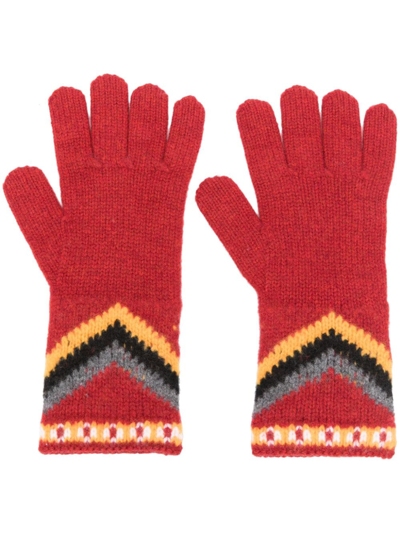 Alanui Antartic Circle Wool Gloves In Multi-colored