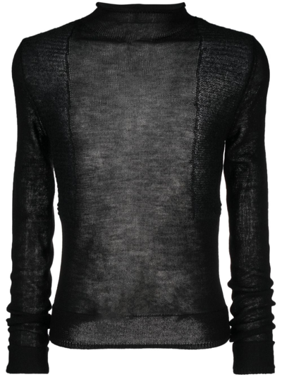 Rick Owens Fine-knit Panelled Wool Jumper In Multi-colored