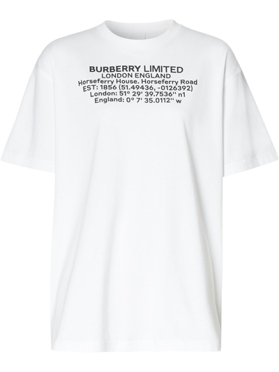 Burberry Text Print T Shirt In Multi-colored