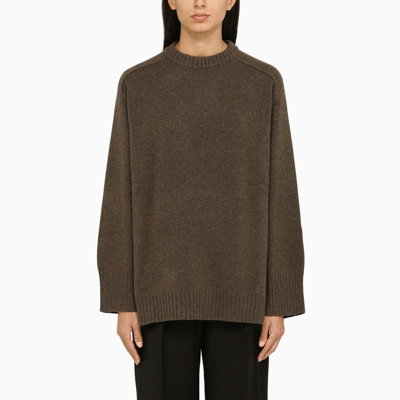 Loulou Studio Brown Wide Crew-neck Jumper