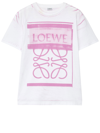 Loewe Anagram Printed T-shirt In Bianco/rosa