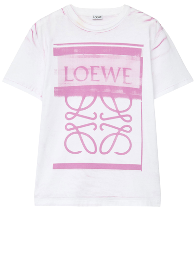 Loewe Anagram棉质混纺t恤 In Bianco/rosa