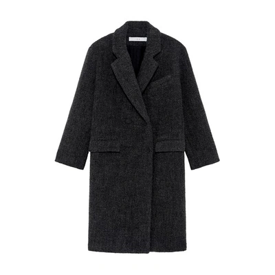 Iro Womens Gry35 Gonira Notched-lapel Woven Coat