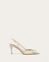 Valentino Garavani 80 Vlogo Patent Leather Slingback Pumps In Light Ivory