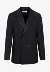 Ami Alexandre Mattiussi Tailored Wool Blazer Featuring Notch Lapel In Black