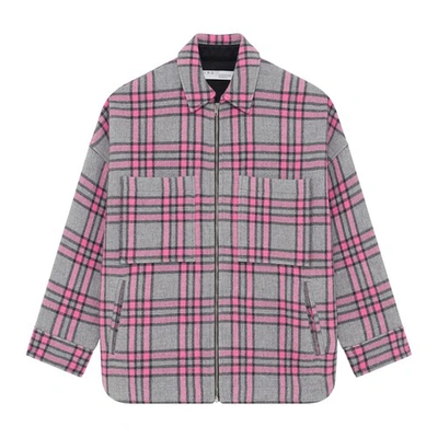 Iro Wesina Plaid-check Shirt Jacket In Grey_pink