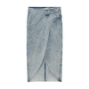 Iro Etana Wrap-front Denim Midi Skirt In Snow_blue