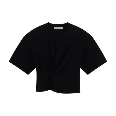 Iro Garcia Tie-knot Cotton-blend T-shirt In Black