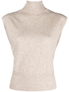 Reformation Arco Sleeveless Knitted Top In Brown