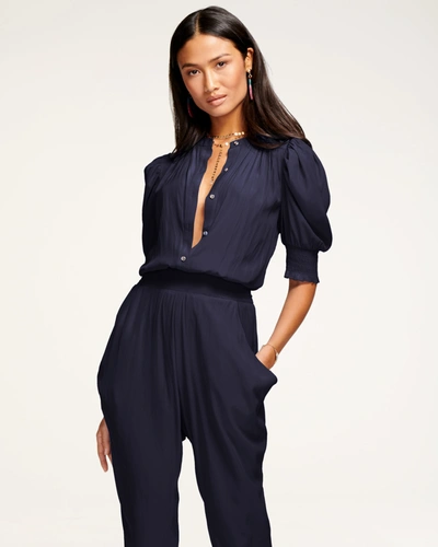 Ramy Brook Women's Tracey Button-front Crop Jumpsuit In Navy