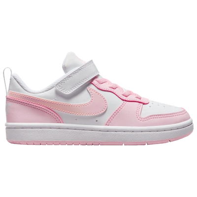 Nike Kids' Girls  Court Borough Low Recraft In White/pink Foam