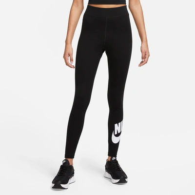 Nike Womens  Nsw Classic Graphic Hr Futura Tights In White/black