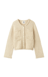 BY MALENE BIRGER MAKIRO BRAIDED-TRIM ORGANIC COTTON-LINEN BLEND CARDIGAN