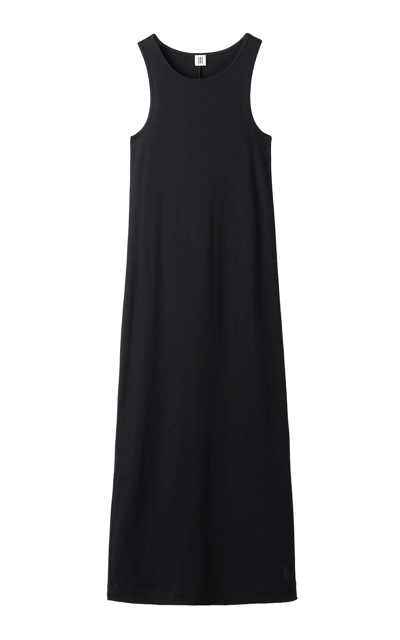 By Malene Birger Lovelo Hardware-detailed Stretch Cotton Maxi Dress In Black
