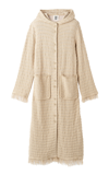 By Malene Birger Tallula Frayed Crocheted Cotton-blend Hooded Cardigan In Light Grey