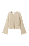 BY MALENE BIRGER CHARMINA WAFFLED COTTON-BLEND SWEATER