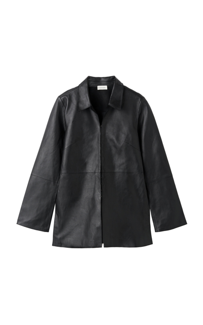 By Malene Birger Alleys Tailored Leather Jacket In Black
