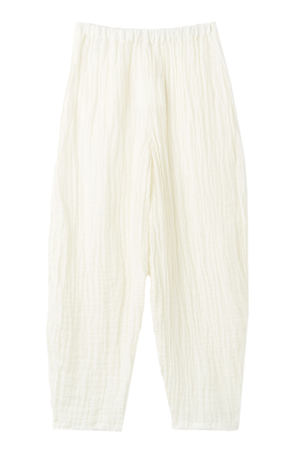 By Malene Birger Mikele Raw Edge Crinkled Linen Pants In White