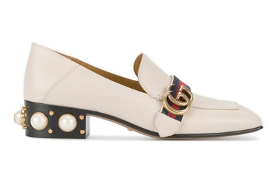 Pre-owned Gucci Leather Mid-heel Loafer White (women's)