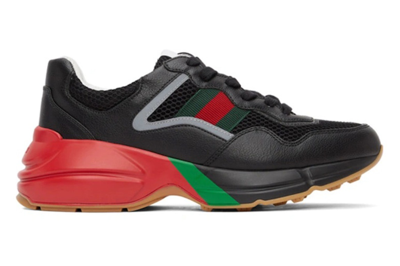 Pre-owned Gucci Rhyton Sneaker Black Red Green In Black/red/green