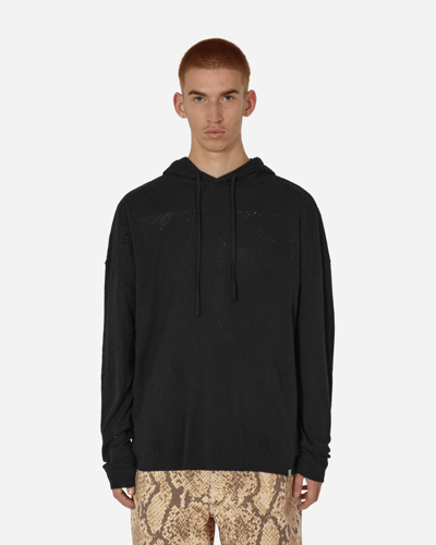 Alyx Distressed Cotton Hoodie In Black