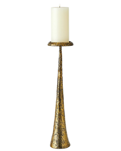 Global Views Beacon Candle Holder In Brass