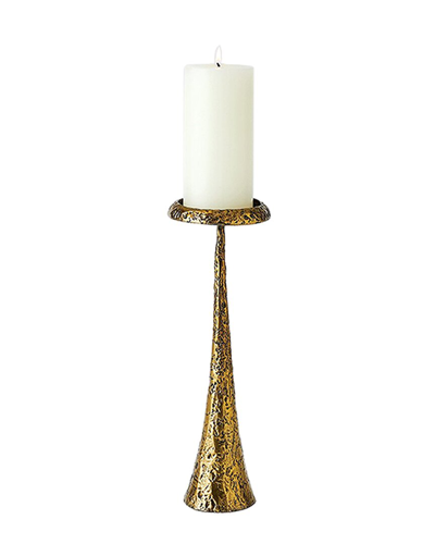 Global Views Beacon Candle Holder In Brass