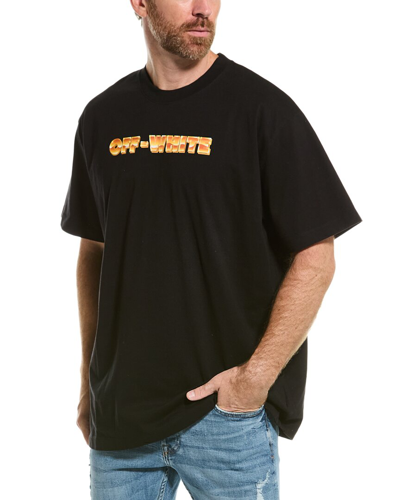 Off-white Orange Metal Arr Over Ss Tee Black Oran In Black