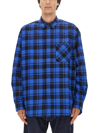 Off-white Checkered Lined Flannel Overshirt In Blue