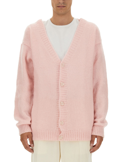 Family First Mohair Cardigan In Pink